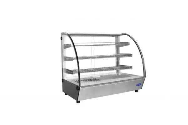 Countertop Heated Display Case - Curved, 4.4 Cu Ft w/ 3 SS Shelves w/ 2 Rear Sliding Glass Doors - Image 3