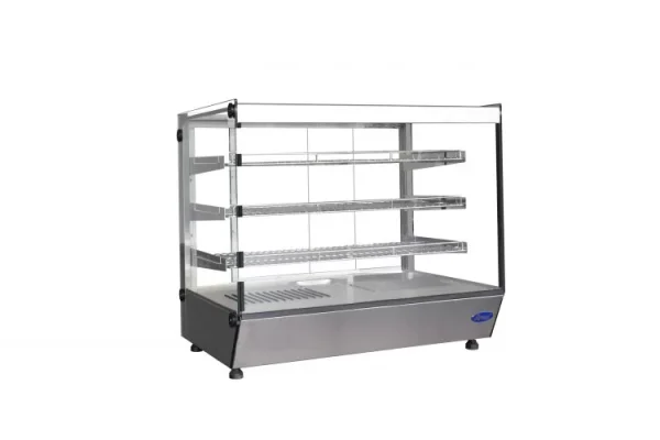 Countertop Heated Display Case - Square, 5.3 Cu Ft w/ 3 SS Shelves w/ 2 Rear Sliding Glass Doors - Image 2